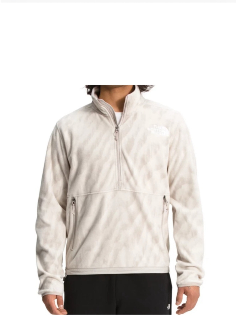 The North Face TKA Kataka Fleece Half Zip Pullover Men XL Cream Print NWT